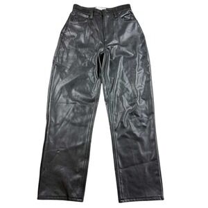Abercrombie & Fitch Faux Leather Pant W 26 2 Curve Love Ultra High Rise Straight